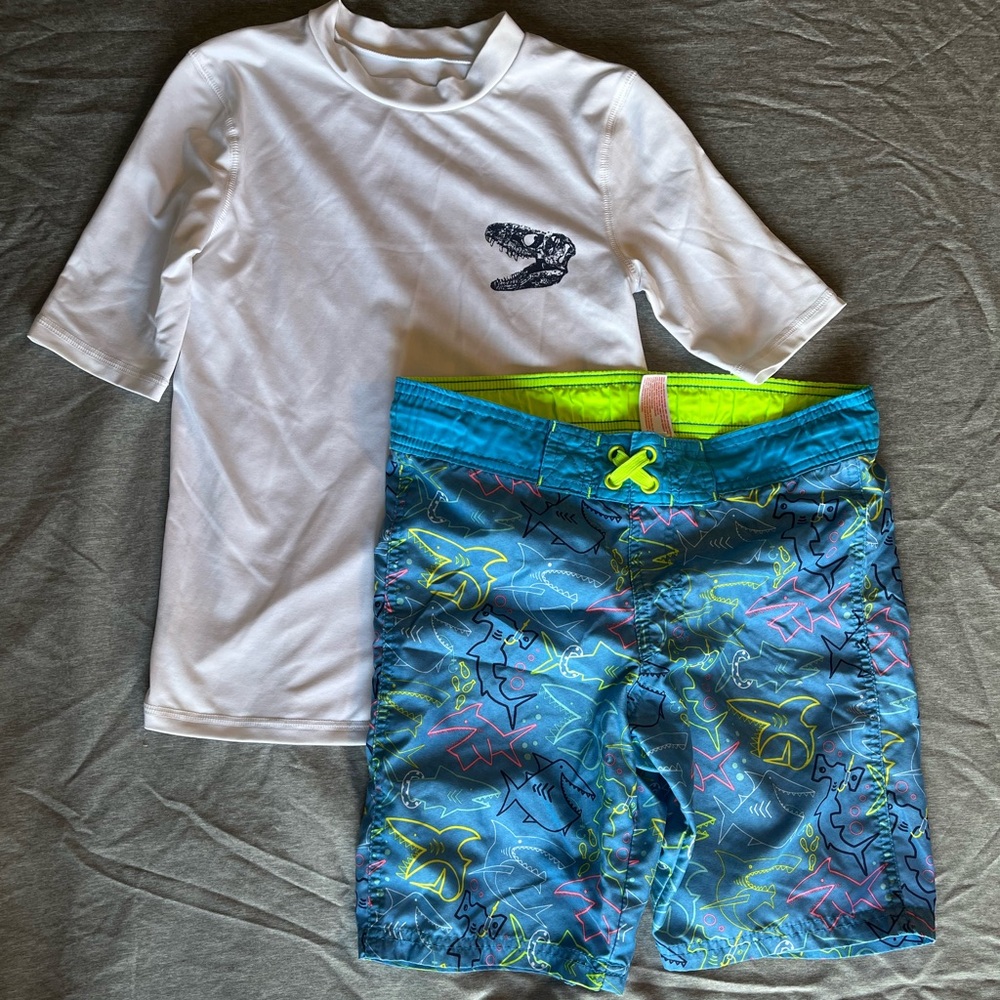 Swim Wear Bundle Boy Cat & Jack Rashguard and Trunks